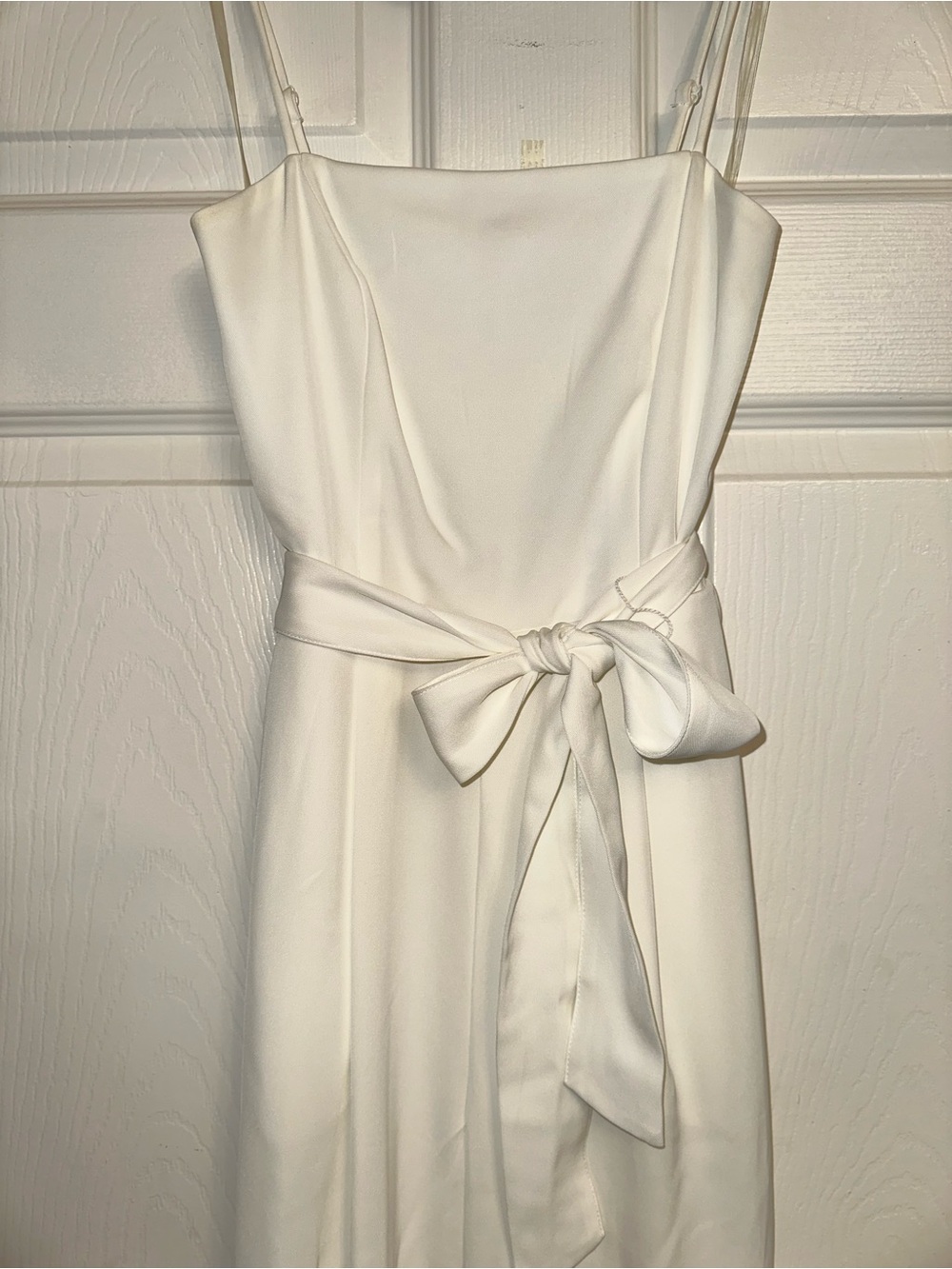 Nine West White Spaghetti-Strap Maxi Dress with Tie Waist - Picture 2 of 4